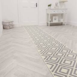 runrug Hallway Carpet Runner Rug - Soft & Comfy, 9mm - 'Kilim' in Grey - Size: 60 cm x 330 cm - thumbnail 3