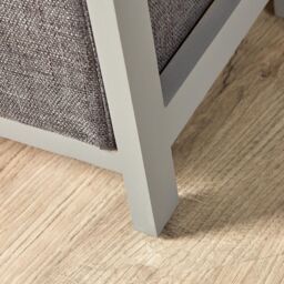 Home Source Wooden Storage Chest 3 Drawer Fabric Basket Organiser Bedroom Hallway in Grey - thumbnail 2