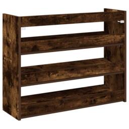 Berkfield Home Shoe Rack Smoked Oak 80x25x62 cm Engineered Wood in Brown - Size: 80 x 25 x 62 cm - thumbnail 6