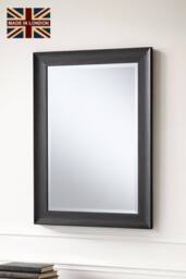 Yearn Mirrors Charcoal Grey Scooped Framed Mirror 129.5x76cm - Size: 129.5x76 cm
