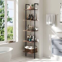KORVIXA Industrial Floating Shelves Rustic Shelving Unit Home Storage Shelf in Brown - Size: 60 cm x 100 cm - thumbnail 3