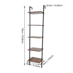 KORVIXA Industrial Floating Shelves Rustic Shelving Unit Home Storage Shelf in Brown - Size: 60 cm x 100 cm - thumbnail 2