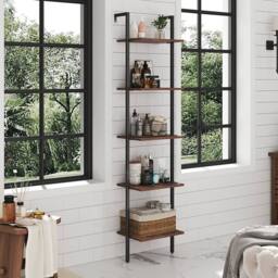 KORVIXA Industrial Floating Shelves Rustic Shelving Unit Home Storage Shelf in Brown - Size: 60 cm x 100 cm - thumbnail 4