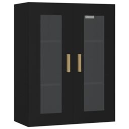Berkfield Home Hanging Wall Cabinet Black 69.5x34x90 cm - thumbnail 2