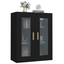 Berkfield Home Hanging Wall Cabinet Black 69.5x34x90 cm - thumbnail 6