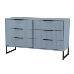 Ready Assembled 2 U Menai 6 Drawer Wide Chest (Ready Assembled) in Light Blue - thumbnail 4