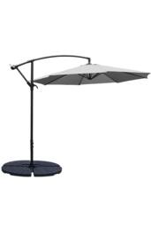 Living and Home Outdoor 3M Large Cantilever Parasol with Cross and Fillable Base in Light Grey - thumbnail 3