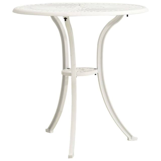 Berkfield Home Garden Table White 62x62x65 cm Cast Aluminium - Size: 62 x 62 x 65 cm - image 1