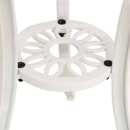 Berkfield Home Garden Table White 62x62x65 cm Cast Aluminium - Size: 62 x 62 x 65 cm - thumbnail 5