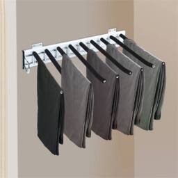 Nordara Heavy Duty Wardrobe Pull-out Trouser Rack in Black - thumbnail 5