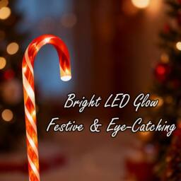 Shatchi Red Candy Cane Lights Set - 45 LED, 55cm, 8 Modes, Timer - Size: 2 Pack - thumbnail 3