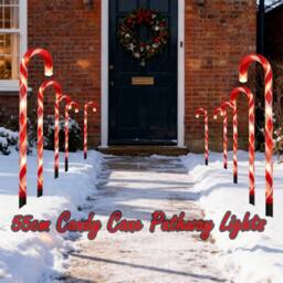 Shatchi Red Candy Cane Lights Set - 45 LED, 55cm, 8 Modes, Timer - Size: 2 Pack - thumbnail 4