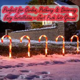 Shatchi Red Candy Cane Lights Set - 45 LED, 55cm, 8 Modes, Timer - Size: 2 Pack - thumbnail 5