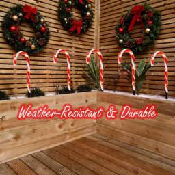 Shatchi Red Candy Cane Lights Set - 45 LED, 55cm, 8 Modes, Timer - Size: 2 Pack - thumbnail 8
