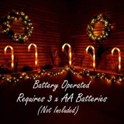 Shatchi Red Candy Cane Lights Set - 45 LED, 55cm, 8 Modes, Timer - Size: 2 Pack - thumbnail 7