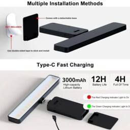 VOGREX 2Pcs Wireless Rechargeable Wall Picture Lights - thumbnail 5