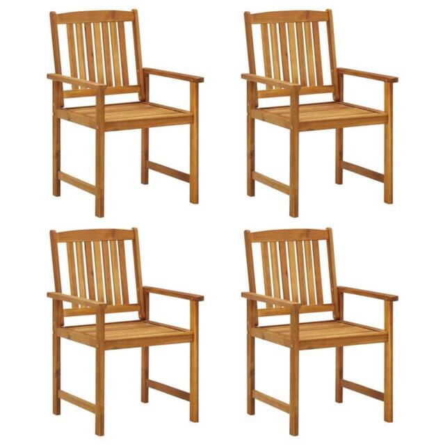 Berkfield Home Garden Chairs 4 pcs Solid Acacia Wood in Brown - image 1