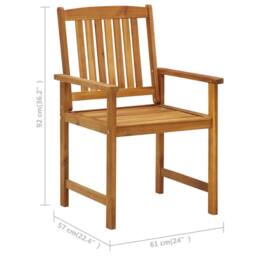 Berkfield Home Garden Chairs 4 pcs Solid Acacia Wood in Brown - thumbnail 6
