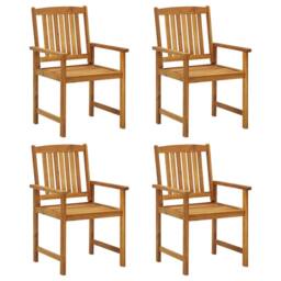 Berkfield Home Garden Chairs 4 pcs Solid Acacia Wood in Brown - thumbnail 1