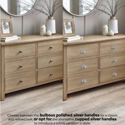 Cheshire Premium Hudson Limed Oak 6 Drawer Wide Chest - Limed Oak in Brown - thumbnail 5