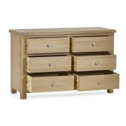 Cheshire Premium Hudson Limed Oak 6 Drawer Wide Chest - Limed Oak in Brown - thumbnail 2