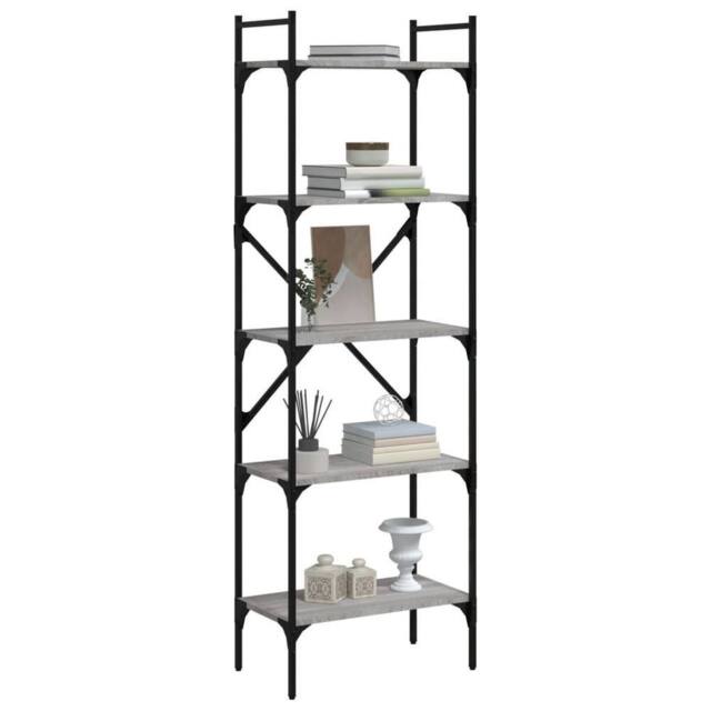 Berkfield Home Decorative Bookcase 5-Tier Grey Sonoma 56x31.5x174 cm Engineered Wood - image 1