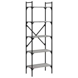 Berkfield Home Decorative Bookcase 5-Tier Grey Sonoma 56x31.5x174 cm Engineered Wood - thumbnail 3
