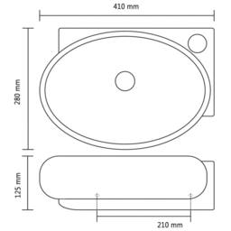 Berkfield Home Elegant Ceramic Bathroom Sink Basin Faucet/Overflow Hole Black Round - thumbnail 6