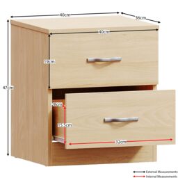Home Discount Vida Designs 4Pc Bedroom Set 2x2Bedside, 4 Drawer, 3Dr Mirror Wardrobe in Brown - thumbnail 5