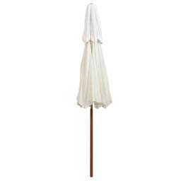 Berkfield Home Double Decker Parasol 270x270 cm Wooden Pole Cream White - thumbnail 4