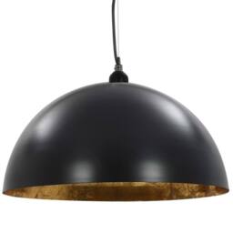 Berkfield Home Ceiling Lamps 2 pcs Black & Gold Semi-spherical 50 cm E27 - thumbnail 5