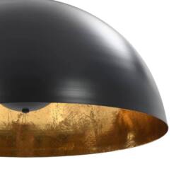 Berkfield Home Ceiling Lamps 2 pcs Black & Gold Semi-spherical 50 cm E27 - thumbnail 7