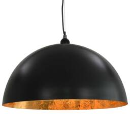 Berkfield Home Ceiling Lamps 2 pcs Black & Gold Semi-spherical 50 cm E27 - thumbnail 6