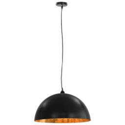 Berkfield Home Ceiling Lamps 2 pcs Black & Gold Semi-spherical 50 cm E27 - thumbnail 4