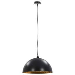 Berkfield Home Ceiling Lamps 2 pcs Black & Gold Semi-spherical 50 cm E27 - thumbnail 3