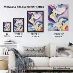 Artery8 Wall Art Print Abstract Calla Lily Flowers Watercolour Painting Art Framed Poster in Black - Size: A4 - thumbnail 3