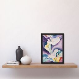 Artery8 Wall Art Print Abstract Calla Lily Flowers Watercolour Painting Art Framed Poster in Black - Size: A4 - thumbnail 4