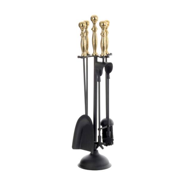 Leecroft Turn Handle Companion Set Black Brass 25' - image 1