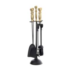 Leecroft Turn Handle Companion Set Black Brass 25'