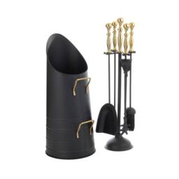 Leecroft Turn Handle Companion Set Black Brass 25' - thumbnail 2