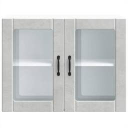 Berkfield Home Kitchen Wall Cabinet with Glass Door Kalmar Artisan Oak Wood in Grey - thumbnail 6