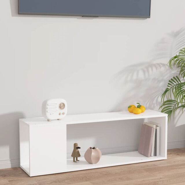 Berkfield Home TV Cabinet White 100x24x32 cm Engineered Wood - Size: 100 x 24 x 32 cm - image 1
