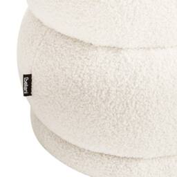 Wyld and Coco Off White Bouclé Upholstered Bench Plush Rectangular Footrest - thumbnail 7