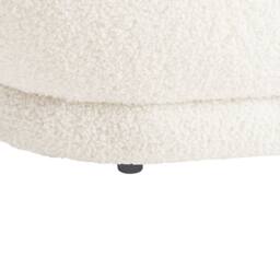 Wyld and Coco Off White Bouclé Upholstered Bench Plush Rectangular Footrest - thumbnail 8