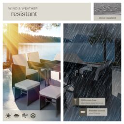 tectake Garden Table & Chairs Bilbao in Bronze - Size: XL - thumbnail 7