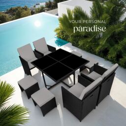 tectake Garden Table & Chairs Bilbao in Bronze - Size: XL - thumbnail 8