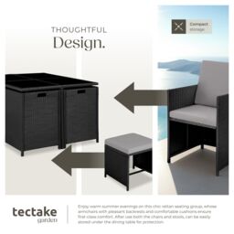 tectake Garden Table & Chairs Bilbao in Bronze - Size: XL - thumbnail 4