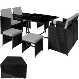 tectake Garden Table & Chairs Bilbao in Bronze - Size: XL