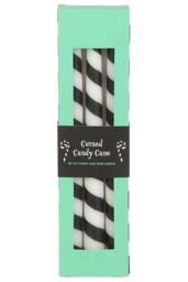 KDMD Set of 3 Black Candy Cane Taper Candles - thumbnail 2