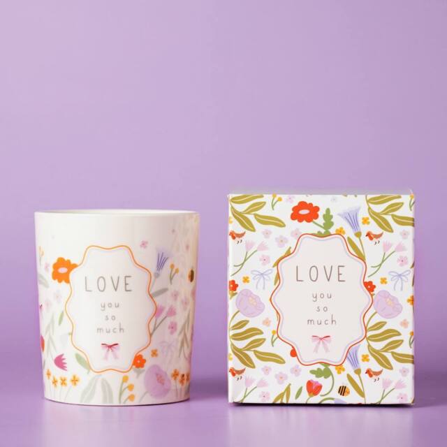 Love Life Sentiment Gift Ceramic Candle 190g - Love You So Much - image 1